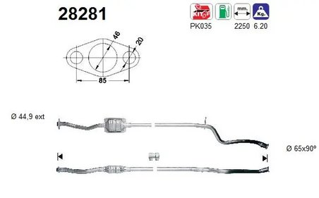 CATALIZATOR AS 28281 - Compatibil cu CITROEN, PEUGEOT