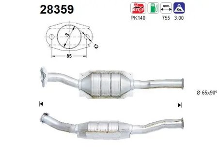 CATALIZATOR AS 28359 - Compatibil cu CITROEN, PEUGEOT