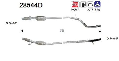 CATALIZATOR AS 28544D - Compatibil cu PEUGEOT