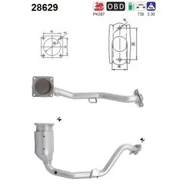 CATALIZATOR AS 28629 - Compatibil cu CITROEN, PEUGEOT