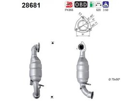 CATALIZATOR AS 28681 - Compatibil cu CITROEN, MINI, PEUGEOT