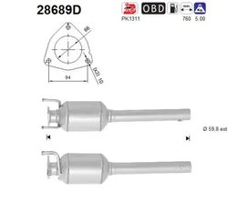 CATALIZATOR AS 28689D - Compatibil cu CITROEN, FIAT, PEUGEOT