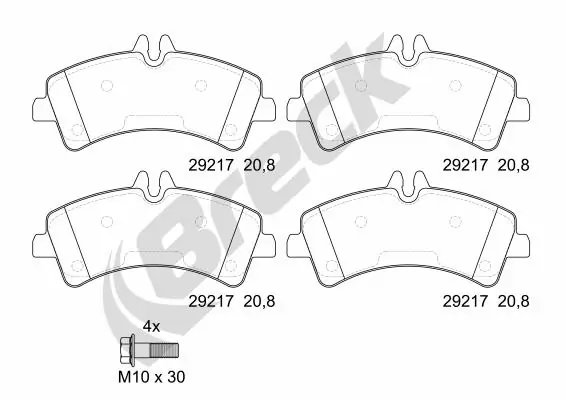 SET PLACUTE FRANA BRECK 29217 00 703 00 - Compatibil cu MERCEDES-BENZ, VW