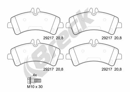 SET PLACUTE FRANA BRECK 29217 00 703 00 - Compatibil cu MERCEDES-BENZ, VW
