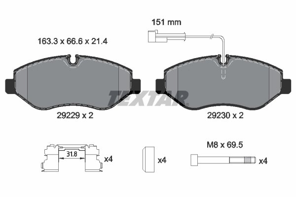 Set placute frana Textar 2922902