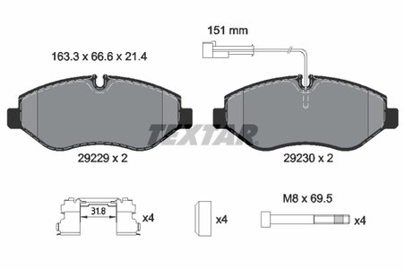 Set placute frana Textar 2922902