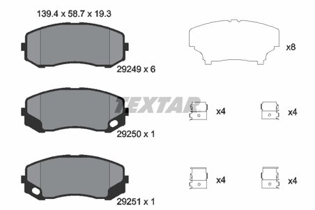 SET PLACUTE FRANA TEXTAR 2924901 - Compatibil cu MITSUBISHI