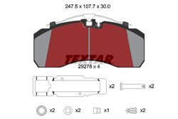 SET PLACUTE FRANA TEXTAR 2927801 - Compatibil cu BMC, ERF, FREIGHTLINER, IVECO, MAN, MERCEDES-BENZ, SCANIA