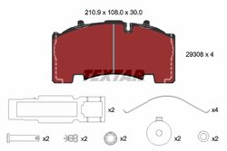 SET PLACUTE FRANA TEXTAR 2930801 - Piesa auto compatibila cu mai multe marci