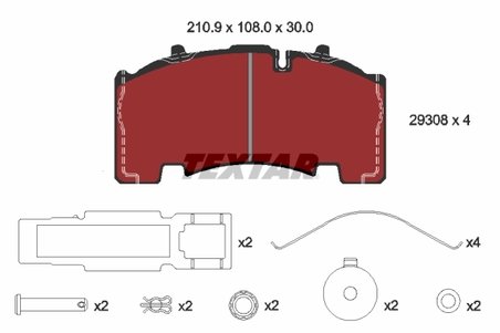 SET PLACUTE FRANA TEXTAR 2930801 - Piesa auto compatibila cu mai multe marci