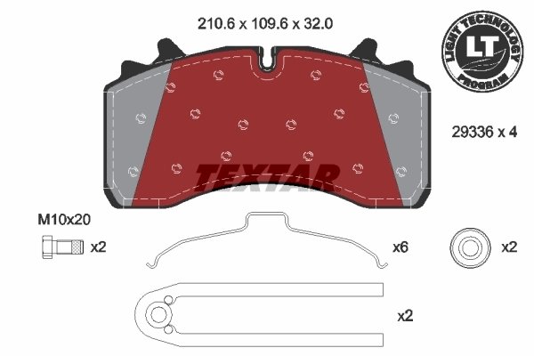 SET PLACUTE FRANA TEXTAR 2933601 - Piesa auto compatibila cu mai multe marci