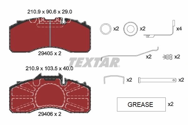 SET PLACUTE FRANA TEXTAR 2940501 - Piesa auto compatibila cu mai multe marci