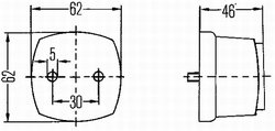 Lampa laterala HELLA 2PS 003 057-051