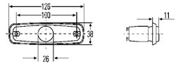 Lampa laterala HELLA 2PS 962 964-018