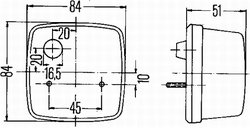 STOP SPATE HELLA 2SB 003 014-151 - Compatibil cu JOHN DEERE