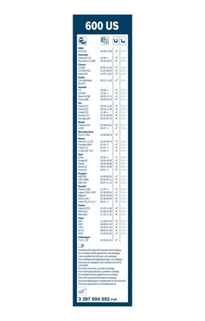 Lamela stergator BOSCH 3 397 004 592