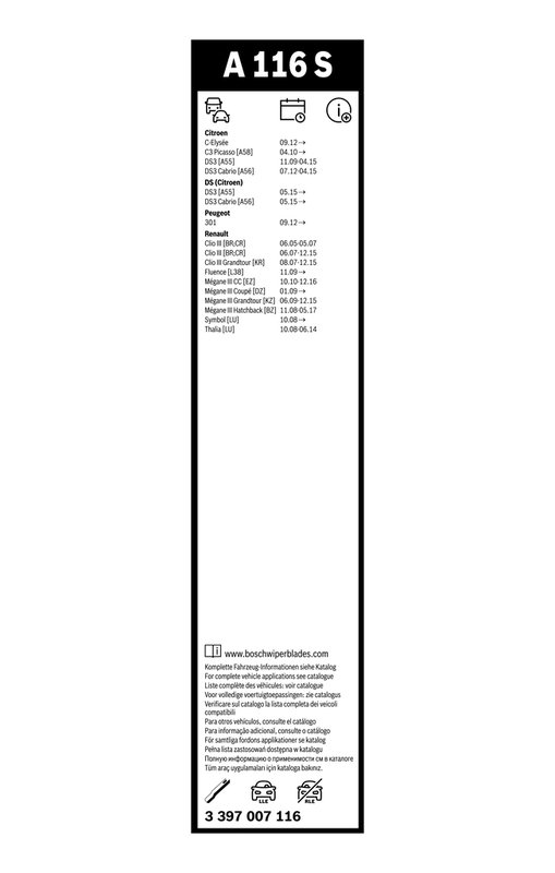 LAMELA STERGATOR BOSCH 3 397 007 116 - Compatibil cu CITROEN, DS, PEUGEOT, RENAULT