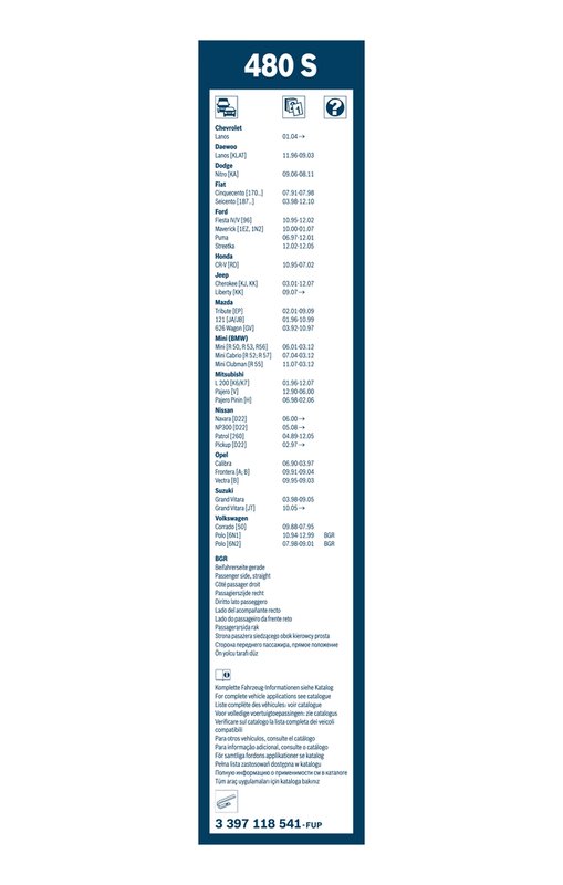 Lamela stergator BOSCH 3 397 118 541