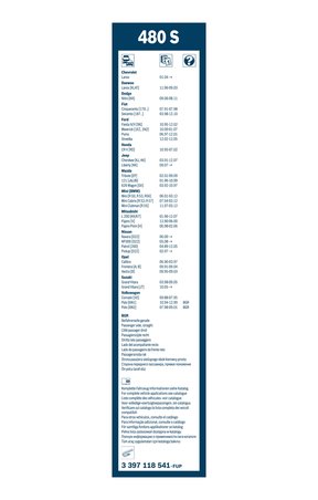 Lamela stergator BOSCH 3 397 118 541