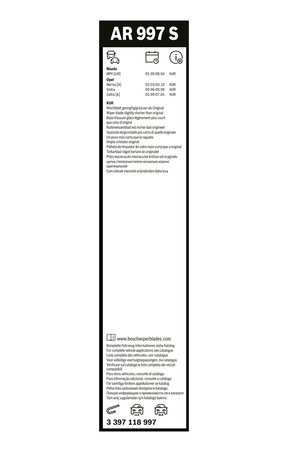 Lamela stergator BOSCH 3 397 118 997
