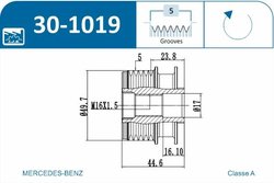 FULIE ALTERNATOR IJS GROUP 30-1019 - Compatibil cu MERCEDES-BENZ