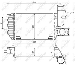 INTERCOOLER NRF 30066A - Compatibil cu CITROEN, FIAT, PEUGEOT