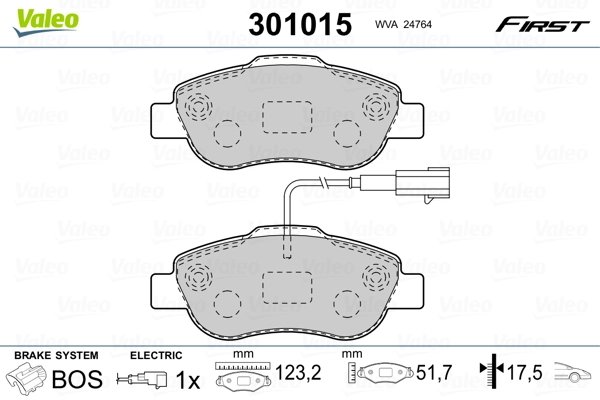 Set placute frana Valeo 301015