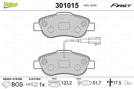 Set placute frana Valeo 301015