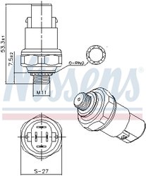 Comutator presiune aer conditionat Nissens 301088