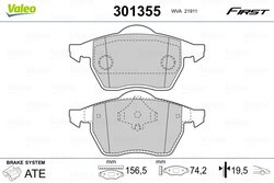 Set placute frana Valeo 301355