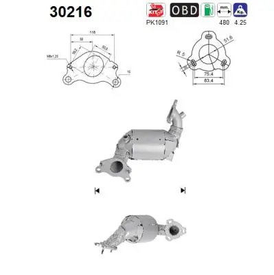 CATALIZATOR AS 30216 - Compatibil cu DACIA, NISSAN, RENAULT