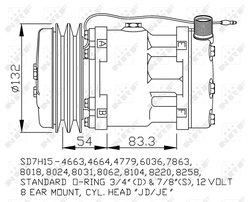 COMPRESOR CLIMATIZARE NRF 32238 - Compatibil cu DAF, SCANIA