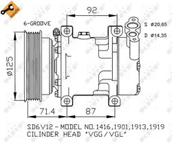 COMPRESOR CLIMATIZARE NRF 32259 - Compatibil cu NISSAN, RENAULT