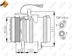 COMPRESOR CLIMATIZARE NRF 32436 - Compatibil cu DAEWOO