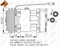 COMPRESOR CLIMATIZARE NRF 32469 - Compatibil cu MASSEY FERGUSON