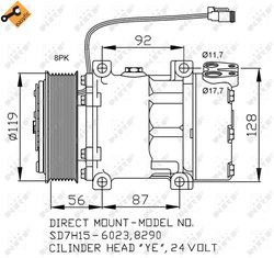 COMPRESOR CLIMATIZARE NRF 32703 - Compatibil cu SCANIA