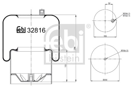 Burduf suspensie pneumatica Febi Bilstein 32816