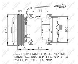 COMPRESOR CLIMATIZARE NRF 32877 - Compatibil cu CASE IH