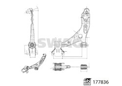 BRAT SUSPENSIE SWAG 33 10 4322 - Compatibil cu FORD