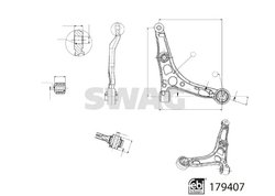 BRAT SUSPENSIE SWAG 33 10 4909 - Compatibil cu CITROEN, FIAT, OPEL, PEUGEOT, VAUXHALL