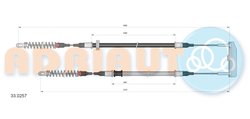 CABLU FRANA DE MANA ADRIAUTO 33.0257 - Compatibil cu OPEL