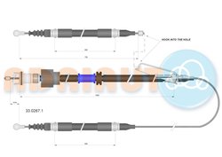 CABLU FRANA DE MANA ADRIAUTO 33.0267.1 - Compatibil cu OPEL