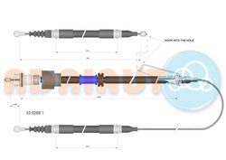CABLU FRANA DE MANA ADRIAUTO 33.0268.1 - Compatibil cu OPEL