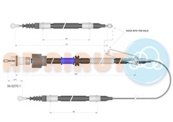 CABLU FRANA DE MANA ADRIAUTO 33.0270.1 - Compatibil cu OPEL, SAAB