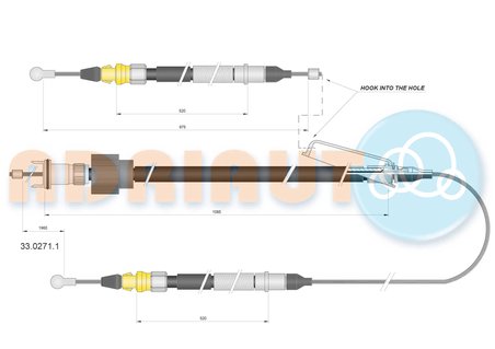 CABLU FRANA DE MANA ADRIAUTO 33.0271.1 - Compatibil cu OPEL