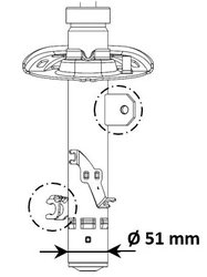 AMORTIZOR KYB 3338005 - Compatibil cu PEUGEOT