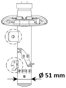 AMORTIZOR KYB 3348012 - Compatibil cu DS, PEUGEOT