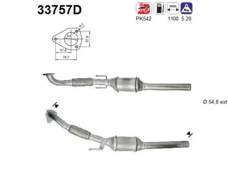 CATALIZATOR AS 33757D - Compatibil cu AUDI, SEAT, VW