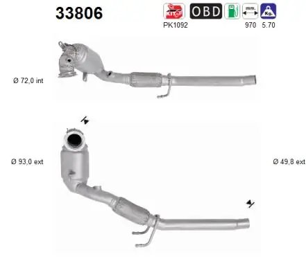 CATALIZATOR AS 33806 - Compatibil cu SEAT, VW