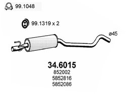 TOBA ESAPAMENT INTERMEDIARA ASSO 34.6015 - Compatibil cu OPEL, VAUXHALL